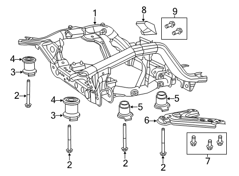 2013 Jeep Grand Cherokee Engine Cradle Isolator, Front Diagram for 5181818AA