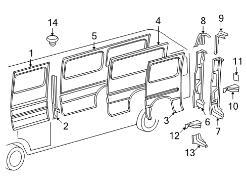 2004 Dodge Sprinter 2500 Rear Outer Panel, Passenger Side Diagram for 5121993AA