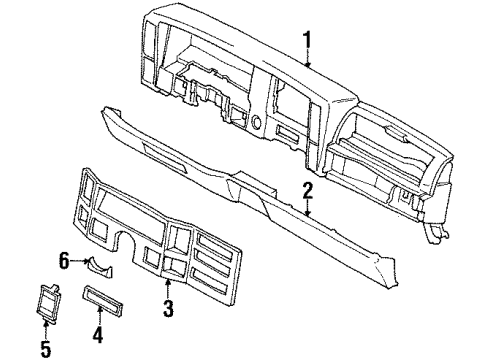 1992 Jeep Cherokee Glove Box Door Diagram for 5BK64KY6