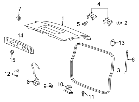 2010 Jeep Liberty Hinge, Rear Diagram for 57010182AD
