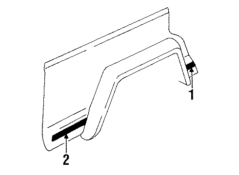 1991 Jeep Cherokee Front Molding Diagram for 5CY02RV1