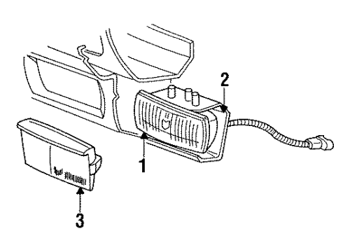 1990 Dodge Daytona Fog Lamp Assembly Diagram for 5263559