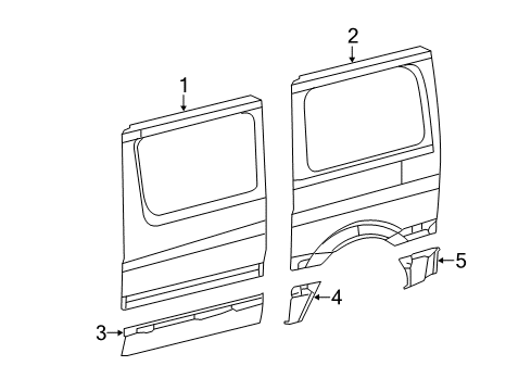 2009 Dodge Sprinter 2500 Front Panel, Outer Driver Side Diagram for 68008462AA
