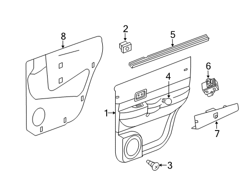 2007 Chrysler Aspen Interior Trim - Rear Door Diagram