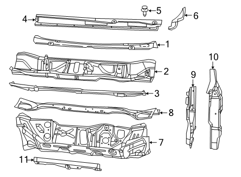 2015 Chrysler 200 Lower Crossmember, Rear Diagram for 68081973AC