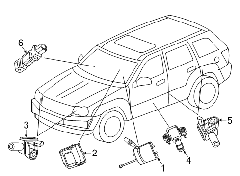 2017 Jeep Grand Cherokee Inflator Curtain, Passenger Side Diagram for 68250174AH