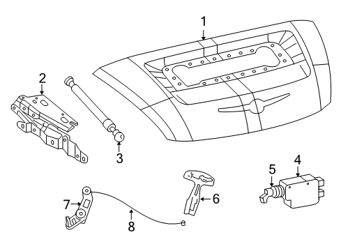 2007 Chrysler Crossfire Hinge, Rear Passenger Side Diagram for 5104916AA
