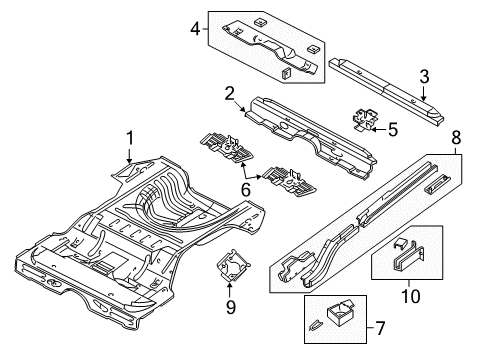 2002 Dodge Stratus Rear Floor & Rails Diagram