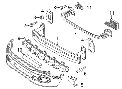 2015 Jeep Renegade Impact Bar, Front Lower Diagram for 68247223AA