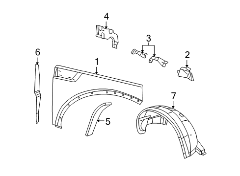 2009 Jeep Liberty Fender Center Bracket, Passenger Side Diagram for 55113274AA