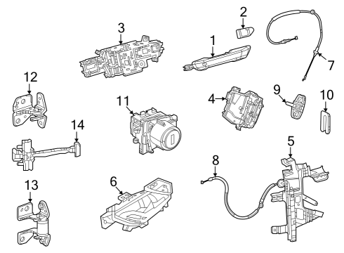 2022 Jeep Grand Cherokee Cable, Front Inner Diagram for 68499661AA