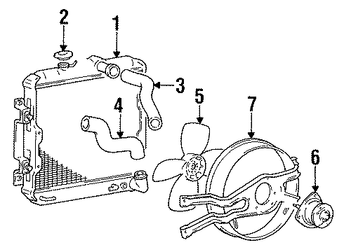 1986 Dodge Colt Radiator & Components Diagram 2 - Thumbnail