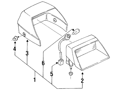 1993 Dodge Colt High Mount Lamps Diagram 2 - Thumbnail