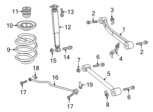 2021 Jeep Wrangler Upper Control Arm Nut, Rear Diagram for 6508786AA
