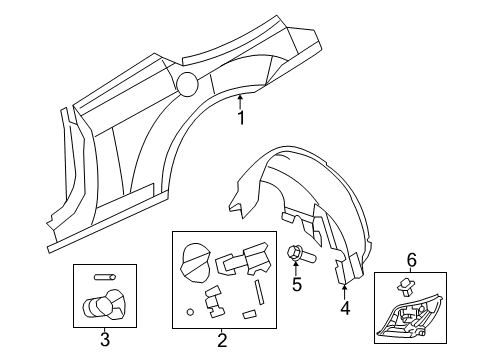 2009 Chrysler Sebring Fuel Door, Rear Diagram for 5008741AC