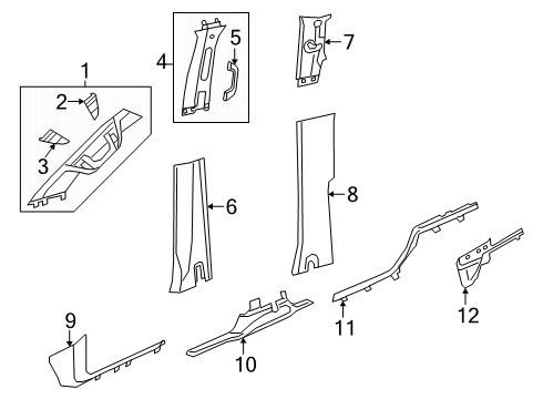 2025 Ram 1500 Interior Trim - Cab Diagram