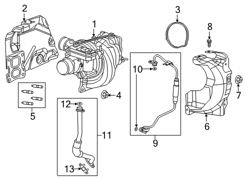 2019 Jeep Cherokee Turbocharger Diagram for 5281541AJ