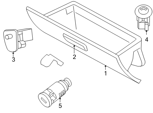 2007 Chrysler 300 Latch, Gray, Front Diagram for 5JM55XDBAC