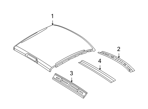 2011 Ram 1500 Roof Panel Diagram for 68142519AB