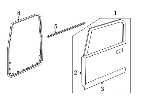 1998 Jeep Wrangler Door Assembly, Front Driver Side Diagram for 4864669AE