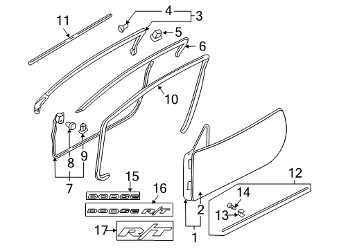 2001 Dodge Stratus Nameplate, Rear Diagram for 5113300AA