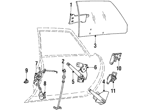 1985 Chrysler Fifth Avenue Window Regulator Diagram for 4480427