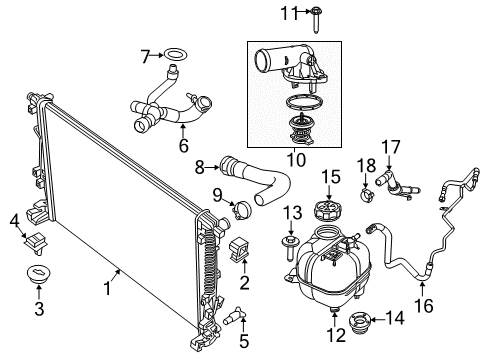 2017 Chrysler 200 Upper Hose Diagram for 68193963AB