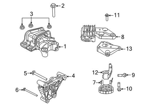 2023 Ram ProMaster 1500 Transmission Mount Bracket, Passenger Side Diagram for 68505980AA