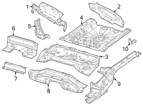 2023 Dodge Hornet Rail Assembly, Rear Diagram for 68609973AA