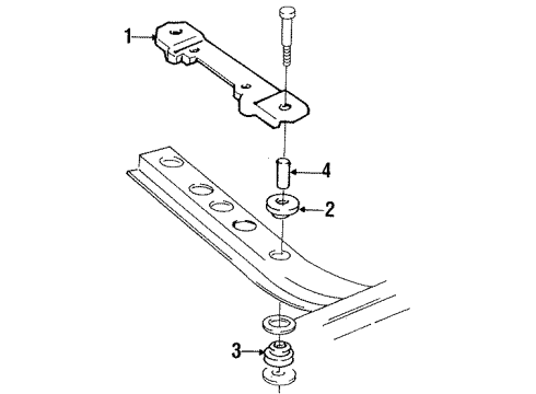 1995 Dodge Dakota Mount Bracket, Rear Diagram for 52018019