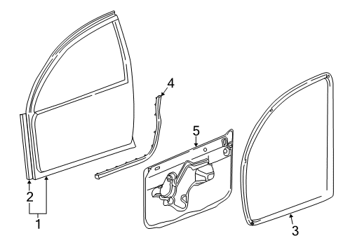2000 Chrysler 300M Weatherstrip On Body, Camel, Front Diagram for TE73LAZAE