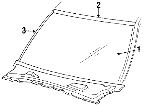 1991 Chrysler LeBaron Reveal Molding, Black Diagram for BE16KX8