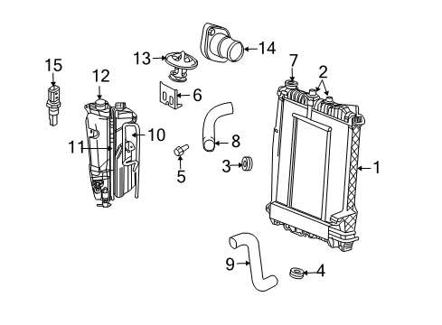 2009 Chrysler Aspen Radiator Diagram for 55056978AC