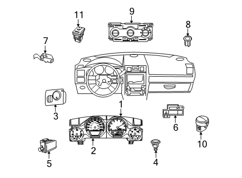 2018 Dodge Challenger Multifunction Switch, Black Diagram for 7HJ35DX9AA