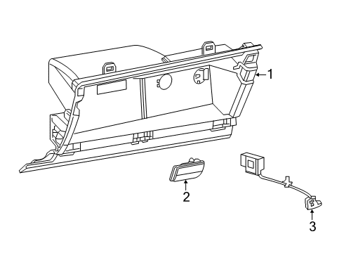 2020 Ram 2500 Glove Box Lamp, Front Diagram for 68312671AB