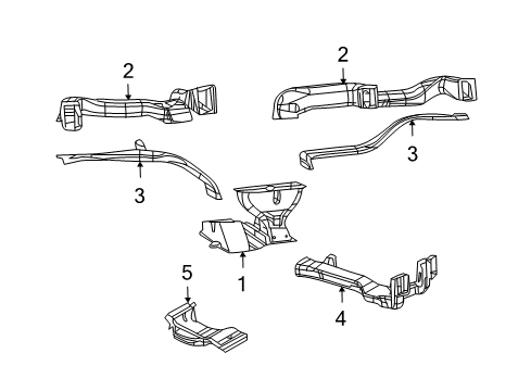 2009 Dodge Ram 1500 Air Outlet Duct, Upper Driver Side Diagram for 68050671AA