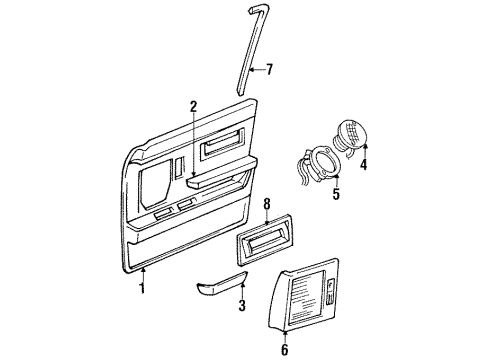 1992 Chrysler New Yorker Interior Trim - Front Door Diagram