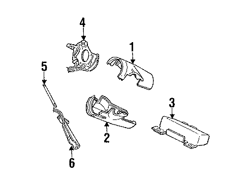 1987 Dodge Shadow Shroud, Switches & Levers Diagram
