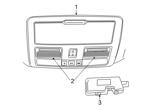 2009 Chrysler 300 Overhead Console, Upper Diagram for 1AR29DW1AB