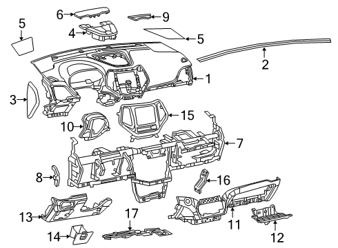 2021 Jeep Cherokee Closure Panel, Driver Side Diagram for 68194109AB