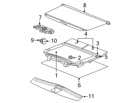 2010 Jeep Grand Cherokee Floor Cover, Light Gray, Rear Diagram for 5JY521DVAG