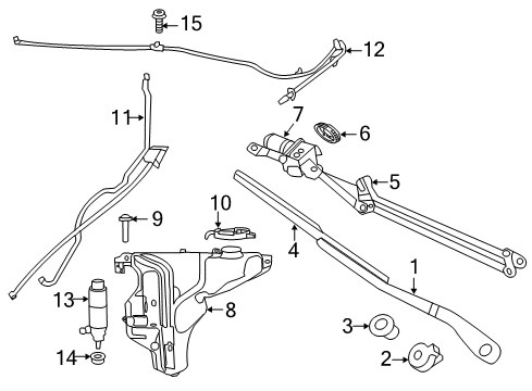 2012 Chrysler 200 Washer Nozzle, Front Diagram for 68143724AA