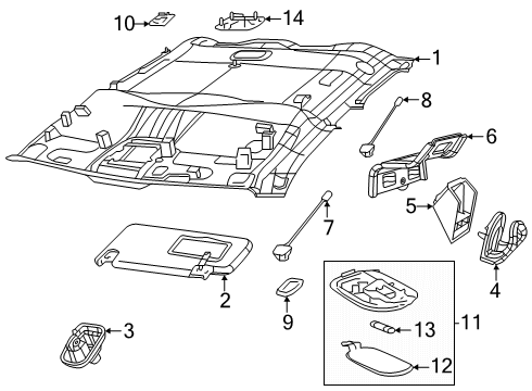 2025 Ram 1500 Lamp - Dome Diagram for 6RG45BD1AA