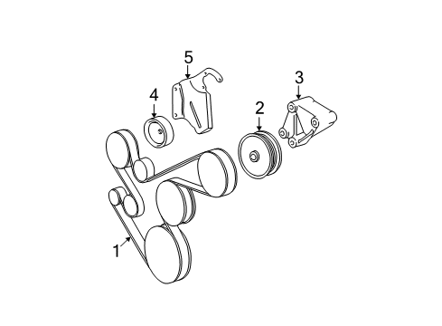 2000 Jeep Wrangler Belts & Pulleys Diagram