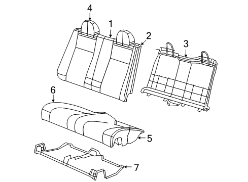 2008 Chrysler Sebring Cushion Cover, Rear Diagram for 1HL761J1AA
