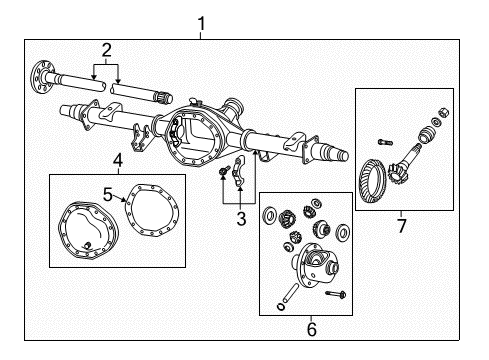 2017 Ram 3500 Axle Housing, Rear Diagram for 68284071AB