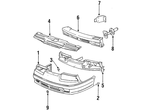 1993 Dodge Daytona Nameplate Diagram for 5261943