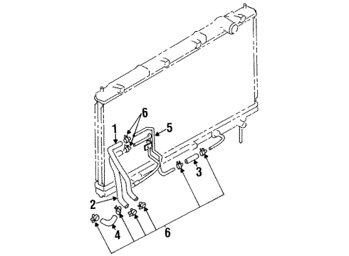 1996 Chrysler Sebring Lower Hose Diagram for MB957145