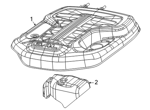 2023 Jeep Grand Wagoneer Engine Cover Diagram for 68477464AB