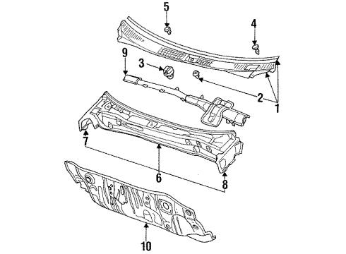1994 Dodge Colt Screen Retainer, Blue Diagram for MS470075